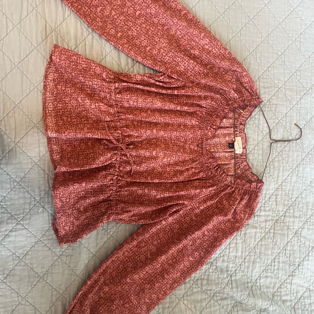 Universal Thread Burgundy Patterned Blouse